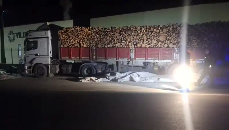 TIR Sürücüsü Brandayı Toplarken Otomobil Çarpınca Gerilim Yükseldi